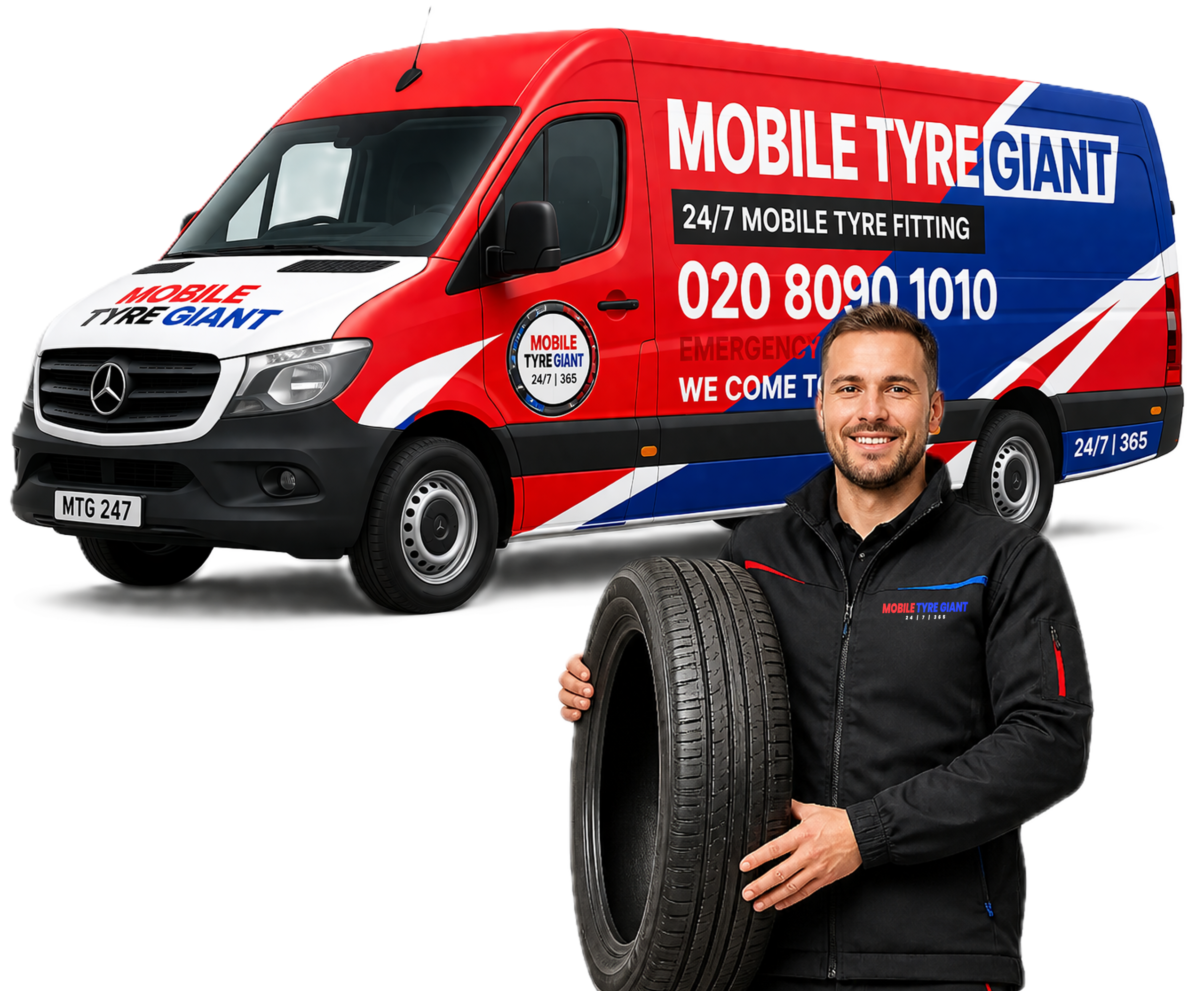 Mobile Tyre Giant van and fitter