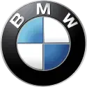 BMW circular logo with black outer ring and blue and white quartered centre.