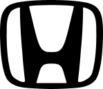 Honda black and white “H” emblem logo on a transparent background.