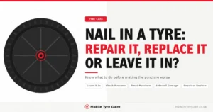 Nail in Your Tyre Repair, Replace or Leave It In