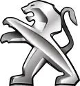 Peugeot silver lion emblem logo on a transparent background.