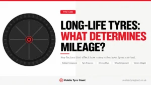 Long-life tyres mileage guide covering rubber compound, tyre pressure, driving style, wheel alignment and vehicle weight factors that affect tyre lifespan.