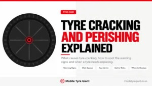 Tyre cracking and perishing explained, covering warning signs, common causes, tyre age, safety risks and when cracked tyres should be replaced.